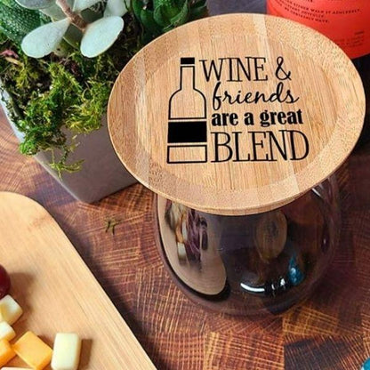 Bamboo Wine Glass Plate - The Bug Stopper! - Momma's Secret Cupboard