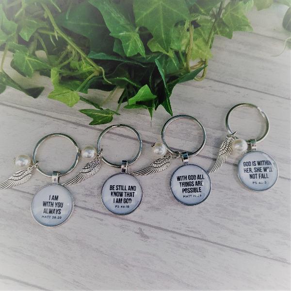 God Is Within Her, She Will Not Fall (PS 46:5) Key Chain - Momma's Secret Cupboard