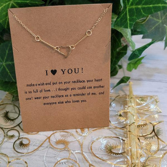 I love you! Charm - Heart Necklace Card