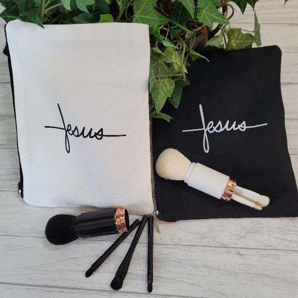 Jesus Cross Graphic Canvas Pouch - Momma's Secret Cupboard