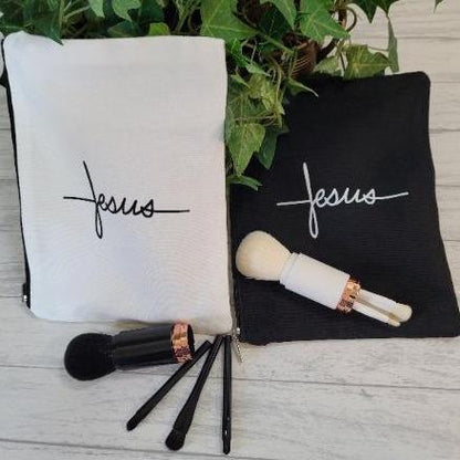 Jesus Cross Graphic Canvas Pouch - Momma's Secret Cupboard