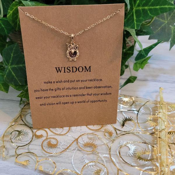 Owl Charm - Wisdom Necklace Card