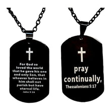 Load image into Gallery viewer, Pray Continually, Thessalonians 5:17 Necklace - Momma&#39;s Secret Cupboard
