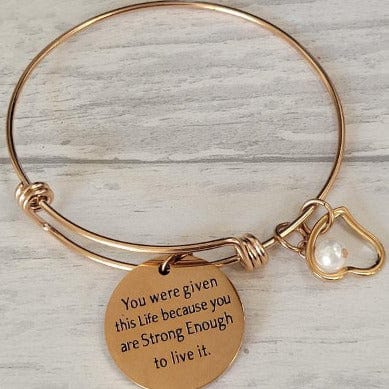 You Are Strong Enough Bangle Bracelet - Momma's Secret Cupboard